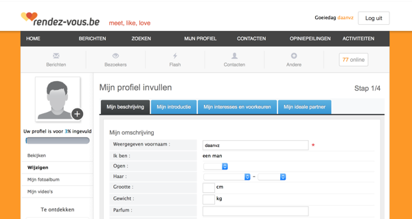 datingprofiel rendez-vous