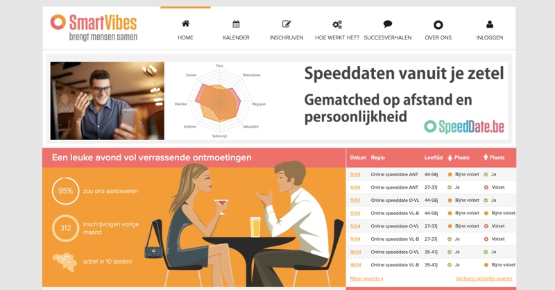 speeddaten.be website